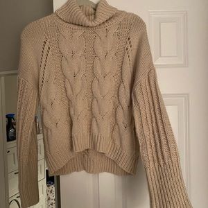 Tan Turtleneck Sweater